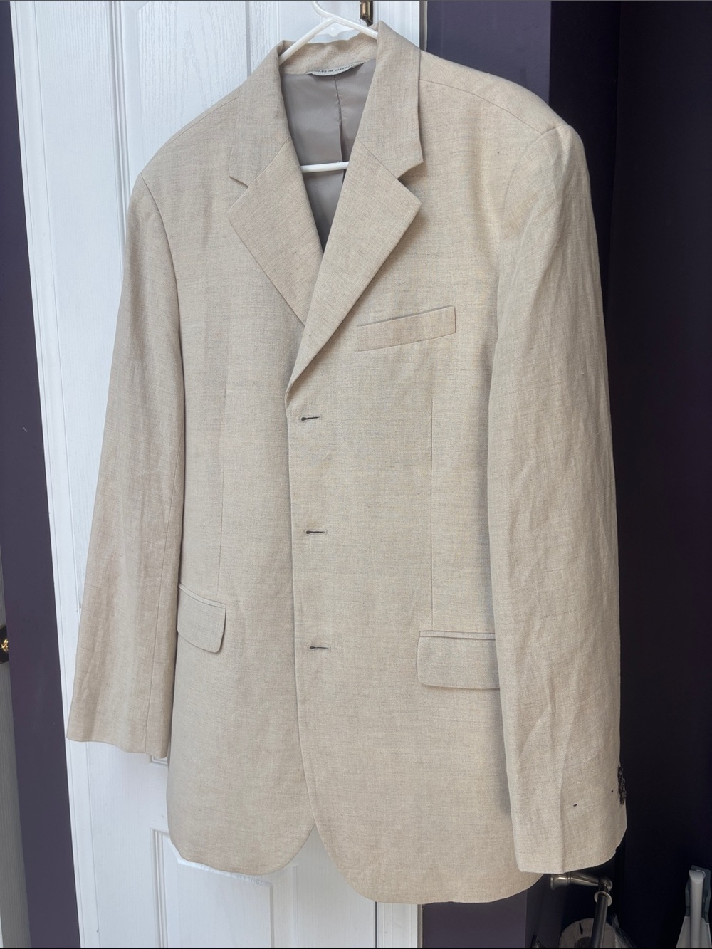 Men's Banana Republic Cream Linen Blazer - Classic Single-Breasted Jacket